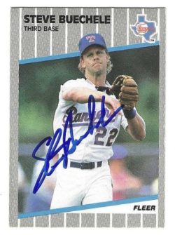 Autographed STEVE BUECHELE Texas Rangers 1989 Fleer Card