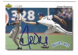 Autographed JOHN OLERUD Toronto Blue Jays 1992 Upper Deck Card