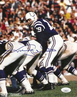 Autographed JOHNNY UNITAS 8X10 Baltimore Colts photo JSA