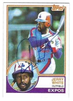 Autographed JERRY WHITE Montreal Expos 1983 Topps Card