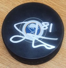 Autographed SAM LAFFERTY Buffalo Sabres Hockey Puck
