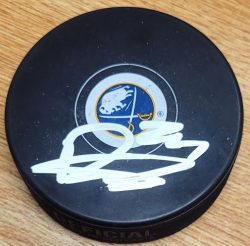 Autographed DYLAN COZENS Buffalo Sabres Hockey Puck