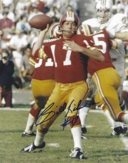 Autographed BILLY KILMER  8x10 Washington Redskins Photo