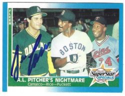 Autographed JOSE CANSECO Oakland A's 1987 Fleer Card
