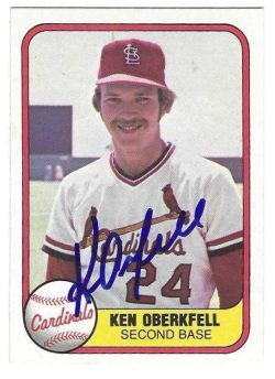 Autographed KEN OBERKFELL St. Louis Cardinals 1981 Fleer Card