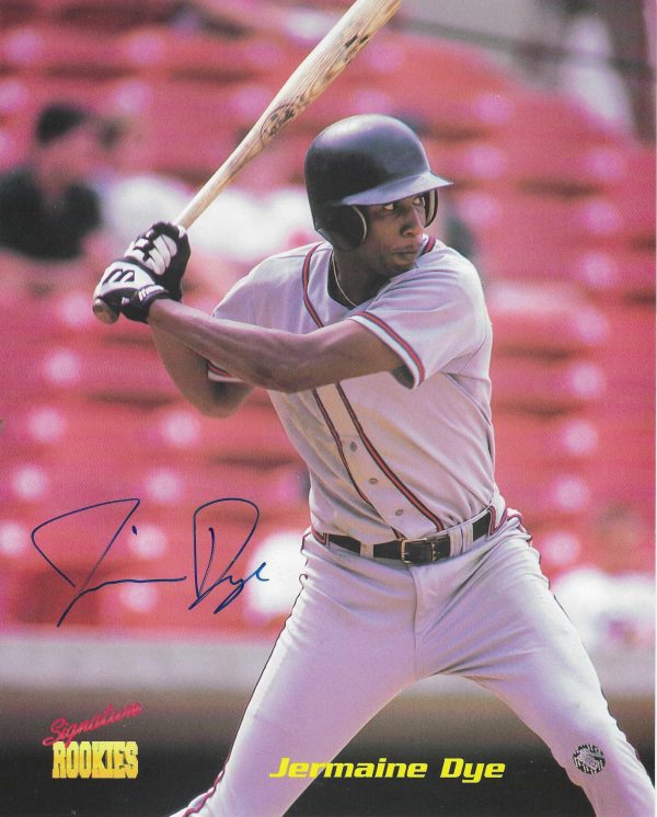 AUTOGRAPHED JERMAINE DYE  Atlanta Braves Signature Rookies 8x10 photo