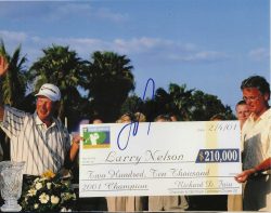 Autographed LARRY NELSON 8X10 PGA Tour Golf Photo