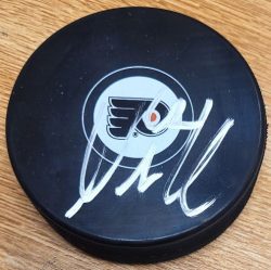 Autographed NICOLAS AUBE-KUBEL Philadelphia Flyers Hockey Puck