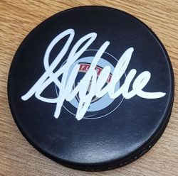 Autographed SYLVAIN LEFEBVRE Florida Panthers Hockey Puck