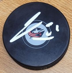 Autographed JAMES VAN RIEMSDYK Columbus Blue Jackets Hockey Puck