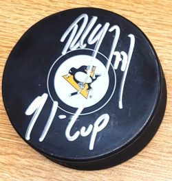Autographed PAUL COFFEY "91 Cup" Pittsburgh Penguins Hockey Puck