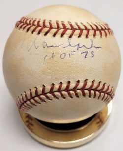 Autographed WARREN SPAHN "HOF 73" Rawlings Official National League Baseball