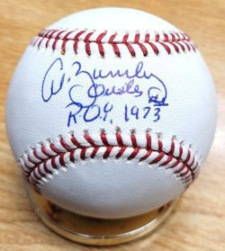 Autographed AL BUMBRY "AL ROY 1973" Rawlings Official Major League Baseball