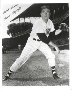 AUTOGRAPHED BUD BYERLY 8X10 Washington Senators Photo