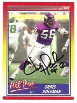 Autographed Chris Doleman Minnesota Vikings 1990 Score Card