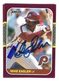 Autographed MIKE EASLER Philadelphia Phillies 1987 Donruss Opening Day Card