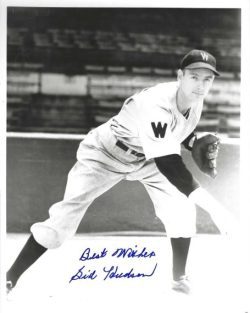 AUTOGRAPHED SID HUDSON 8X10 Washington Senators Photo