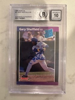 Signed Gary Sheffield Milwaukee Brewers 1989 Donruss Rookie card #31 Beckett Slabbed
