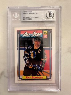 Signed Ray Bourque Boston Bruins 1992-93 Topps card #262 Beckett Slabbed BAS