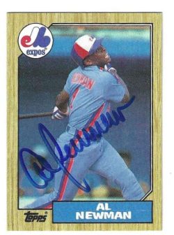 Autographed AL NEWMAN Montreal Expos 1987 Topps Card