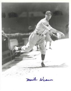 AUTOGRAPHED MONTE WEAVER 8X10 Washington Senators Photo