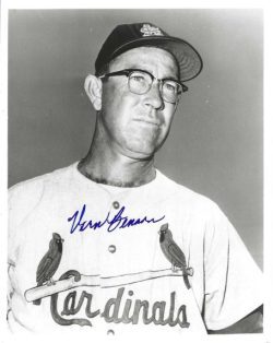 AUTOGRAPHED VERN BENSON 8x10 St. Louis Cardinals photo