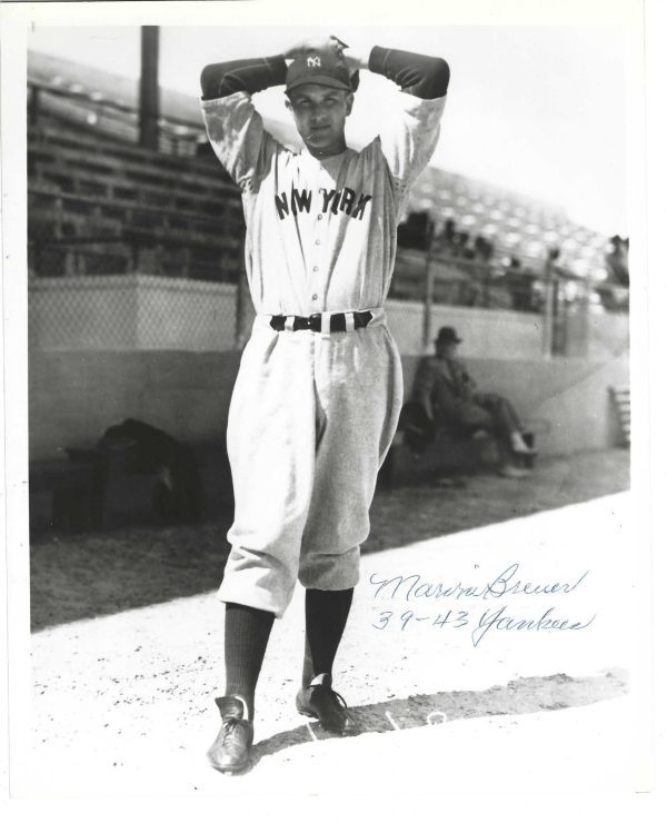 AUTOGRAPHED MARVIN BREUER 8X10 New York Yankees Photo