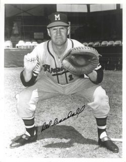 AUTOGRAPHED DEL CRANDALL 8x10 Milwaukee Braves Photo