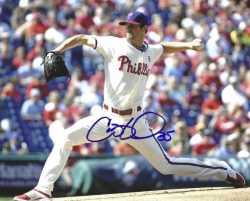 AUTOGRAPHED COLE HAMELS 8X10 Philadelphia Phillies Photo