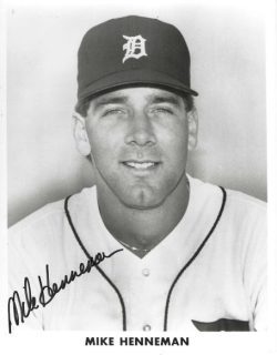AUTOGRAPHED MIKE HENNEMAN 8x10  Detroit Tigers Photo