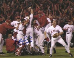 AUTOGRAPHED BENJI MOLINA "02 WSC" 8x10 California Angels Photo
