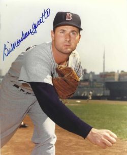 AUTOGRAPHED BILL MONBOUQUETTE 8X10 Boston Red Sox photo
