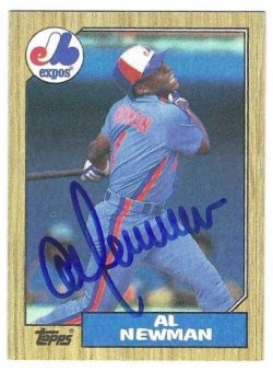 Autographed AL NEWMAN Montreal Expos 1987 Topps Card
