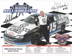 Autographed KEN SCHRADER - NASCAR RACING  8.5 x 11 Photo