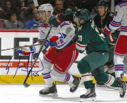 Autographed RYAN SPROUL 8X10 New York Rangers Photo