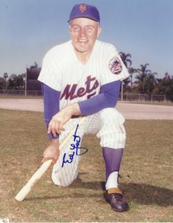 AUTOGRAPHED ED YOST 8X10 New York Mets Photo