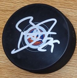 AUTOGRAPHED BROCK NELSON New York Islanders Hockey Puck