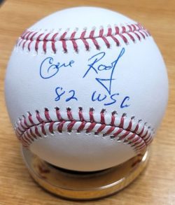 Autographed GENE ROOF "82 WSC" Official Major League Baseball