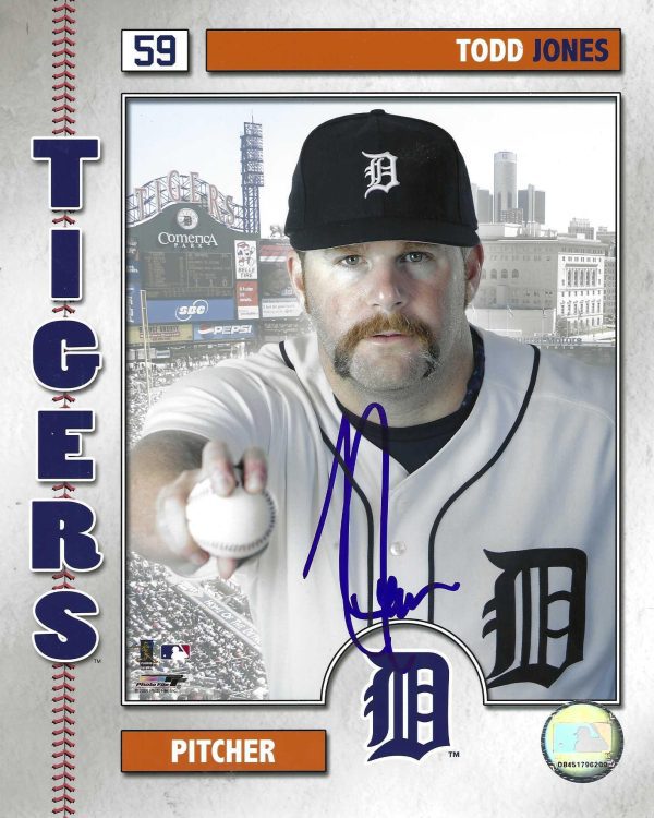 AUTOGRAPHED TODD JONES 8x10 Detroit Tigers Photo
