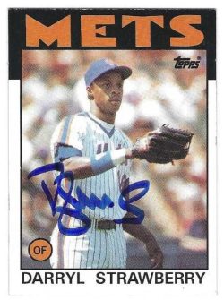 Autographed 1986 Topps DARRYL STRAWBERRY New York Mets card #80