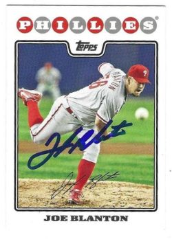 Autographed JOE BLANTON Philadelphia Phillies 2008 Topps Card