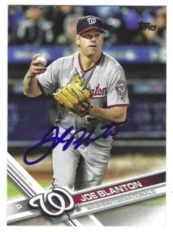 Autographed JOE BLANTON Washington Nationals 2017 Topps Card