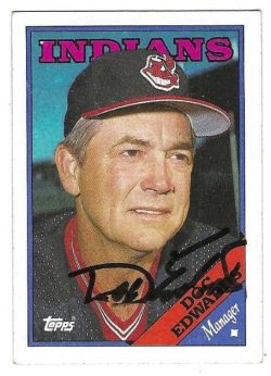 Autographed DOC EDWARDS Cleveland Indians 1988 Topps Card