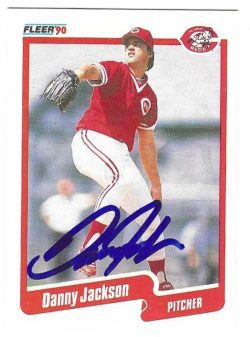Autographed DANNY JACKSON Cincinnati Reds 1990 Fleer Card