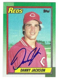 Autographed DANNY JACKSON Cincinnati Reds 1990 Topps Card
