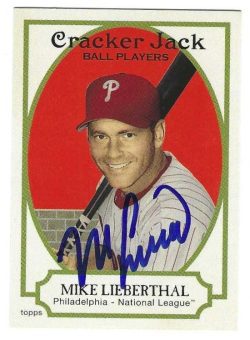 Autographed MIKE LIEBERTHAL Philadelphia Phillies 2005 Topps Cracker Jack Card