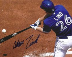 Autographed ADAM LIND 8x10 Toronto Blue Jays Photo