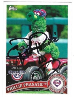 Autographed PHILLIE PHANATIC  2011 Topps Opening Day Card