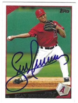 Autographed SEAN RODRIGUEZ Los Angeles Angels 2009 Topps Card