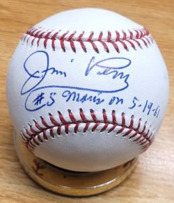Autographed Jim Perry "#5 Maris 5/19/61" Official Rawlings Major League Baseball